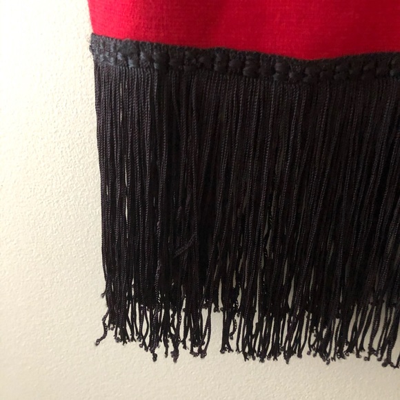 Vintage red and black fringe skirt - Picture 3 of 11
